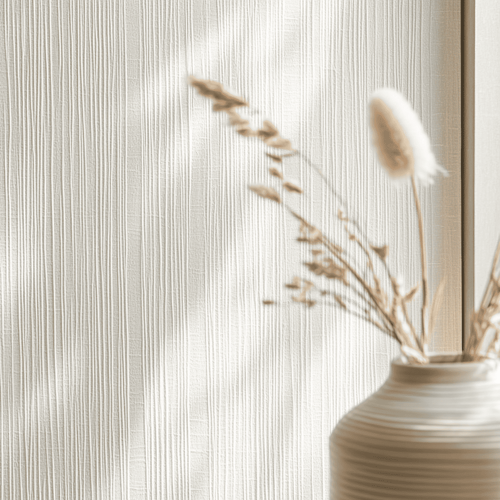 plante devant papier peint