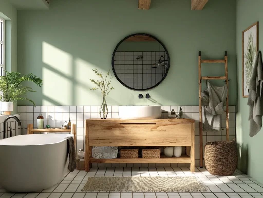 peinture verte salle de bain Limeil Brevannes